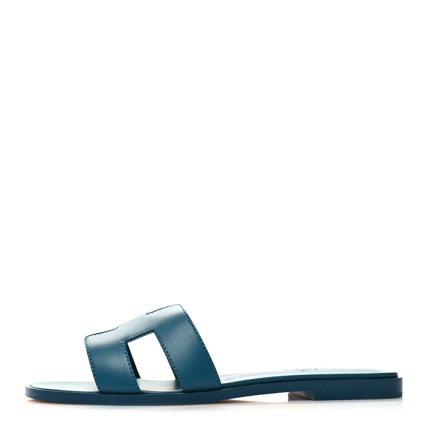 Calfskin Oran Sandals 37.5 Bleu Emeraude