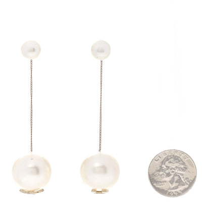 Chanel Pearl CC Dangle Earrings Gold 2 of 4