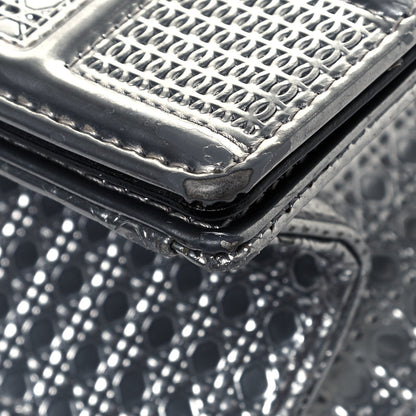 Christian Dior Metallic Patent Micro-Cannage Medium Diorama Flap Bag Silver 6 of 18