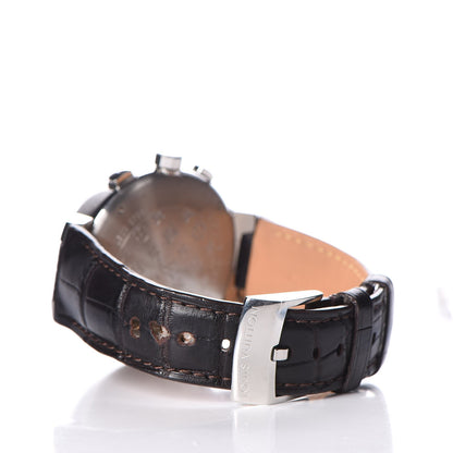 Louis Vuitton Stainless Steel Alligator Diamond 41mm Tambour Chronograph Automatic Watch Brown 4 of 9