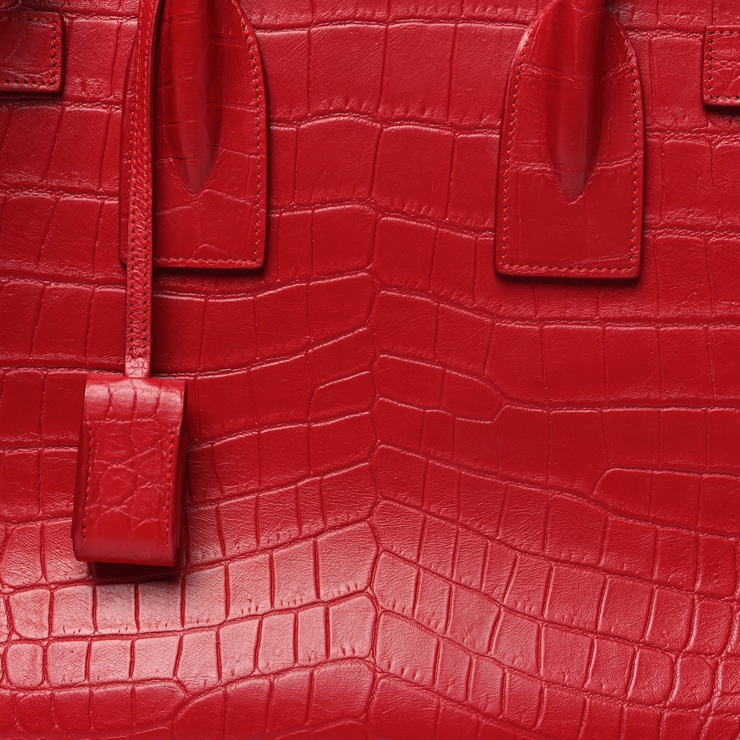 Calfskin Crocodile Embossed Small Sac De Jour Eros Red