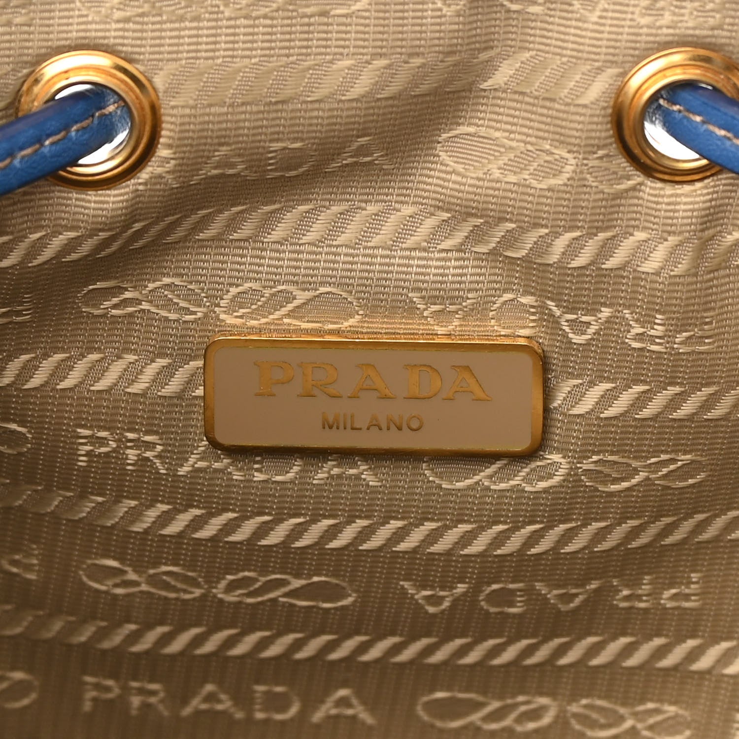 Prada Jacquard Logo Mini Bucket Crossbody Bag Corda Azzurro 6 of 15