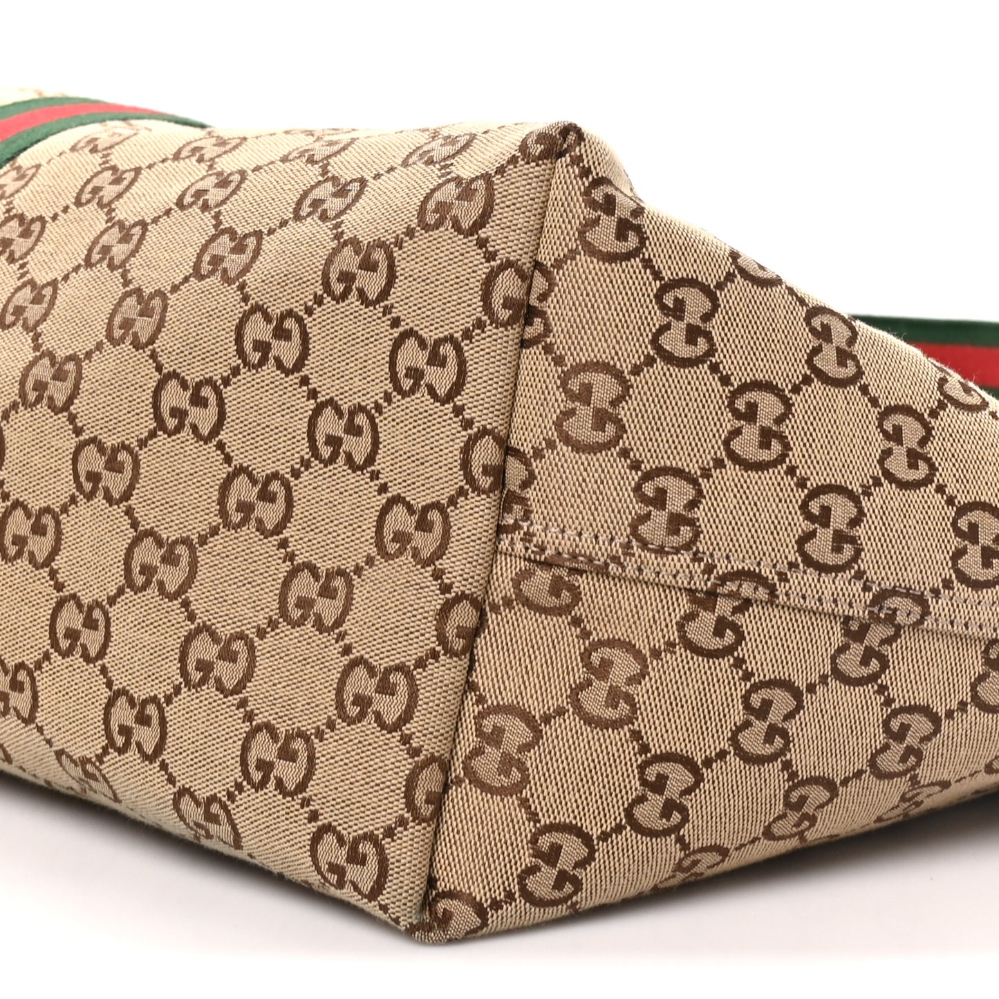 GG Monogram Web Large Giglio Tote Beige Brown