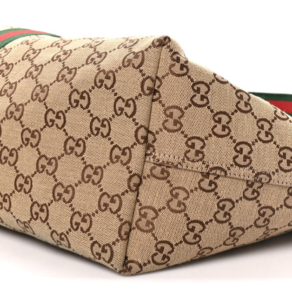 Gucci GG Monogram Web Large Giglio Tote Beige Brown 10 of 10