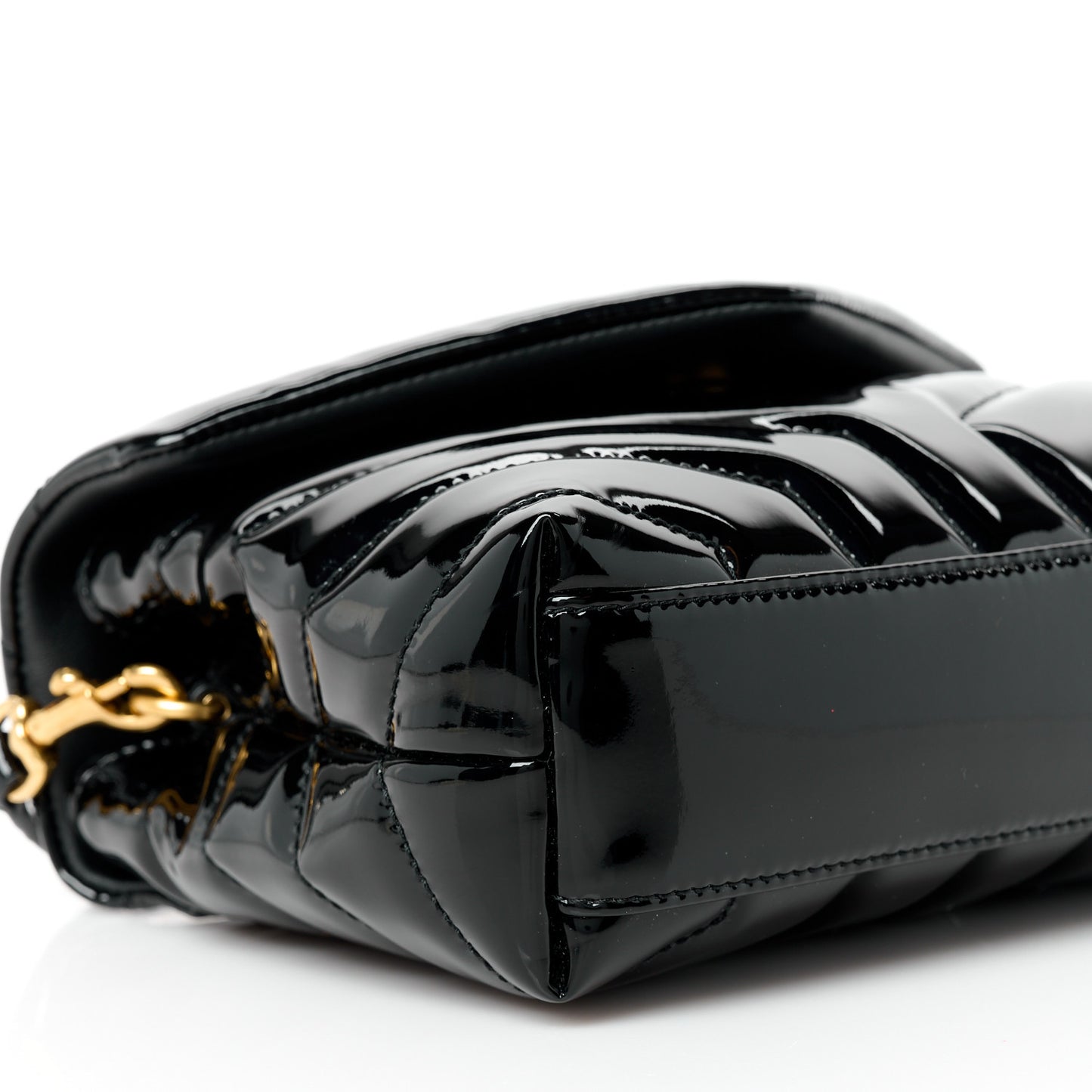 Patent Y Quilted Monogram Toy Loulou Crossbody Bag Black