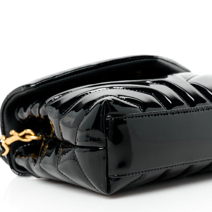 Saint Laurent Patent Y Quilted Monogram Toy Loulou Crossbody Bag Black 10 of 11