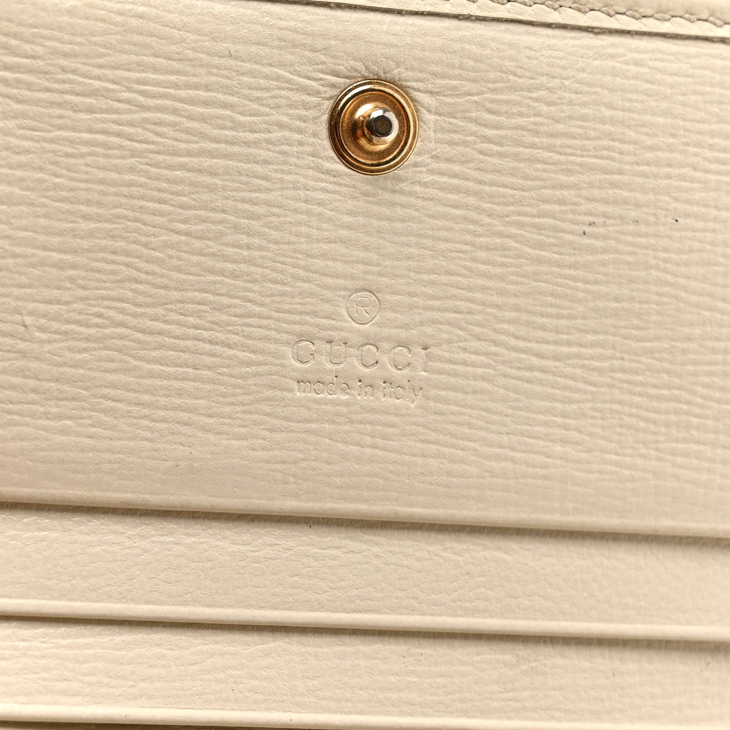 Gucci GG Supreme Monogram Azalea Calfskin Horsebit 1955 Card Case Wallet Beige Ebony Mystic White 6 of 10