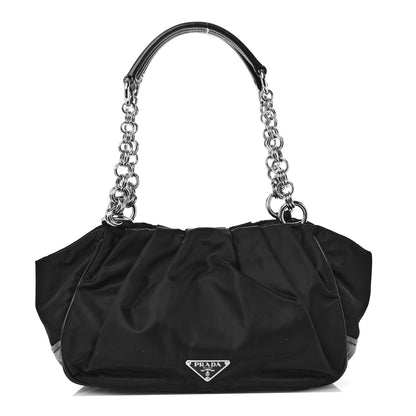Prada Tessuto Nylon Chain Shoulder Bag Black 1 of 10