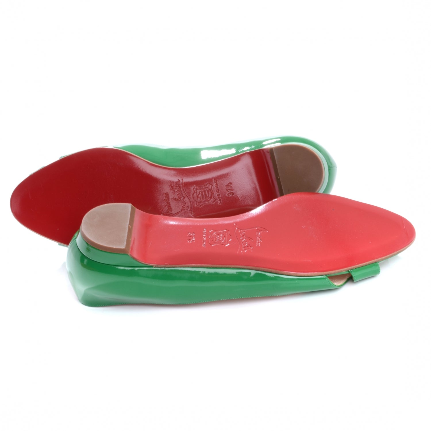 Christian Louboutin Patent Un Voilier Flats Green 37.5 5 of 6