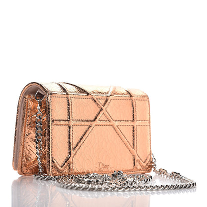 Christian Dior Ceramic Effect Deerskin Baby Diorama Flap Bag Gold 3 of 7