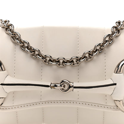 Gucci Nappa Vertical Matelasse Small Maxi Horsebit Chain Shoulder Bag Great White 8 of 13