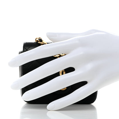 Chanel Lambskin Quilted Mini Flap Belt Bag Charm Black 2 of 7
