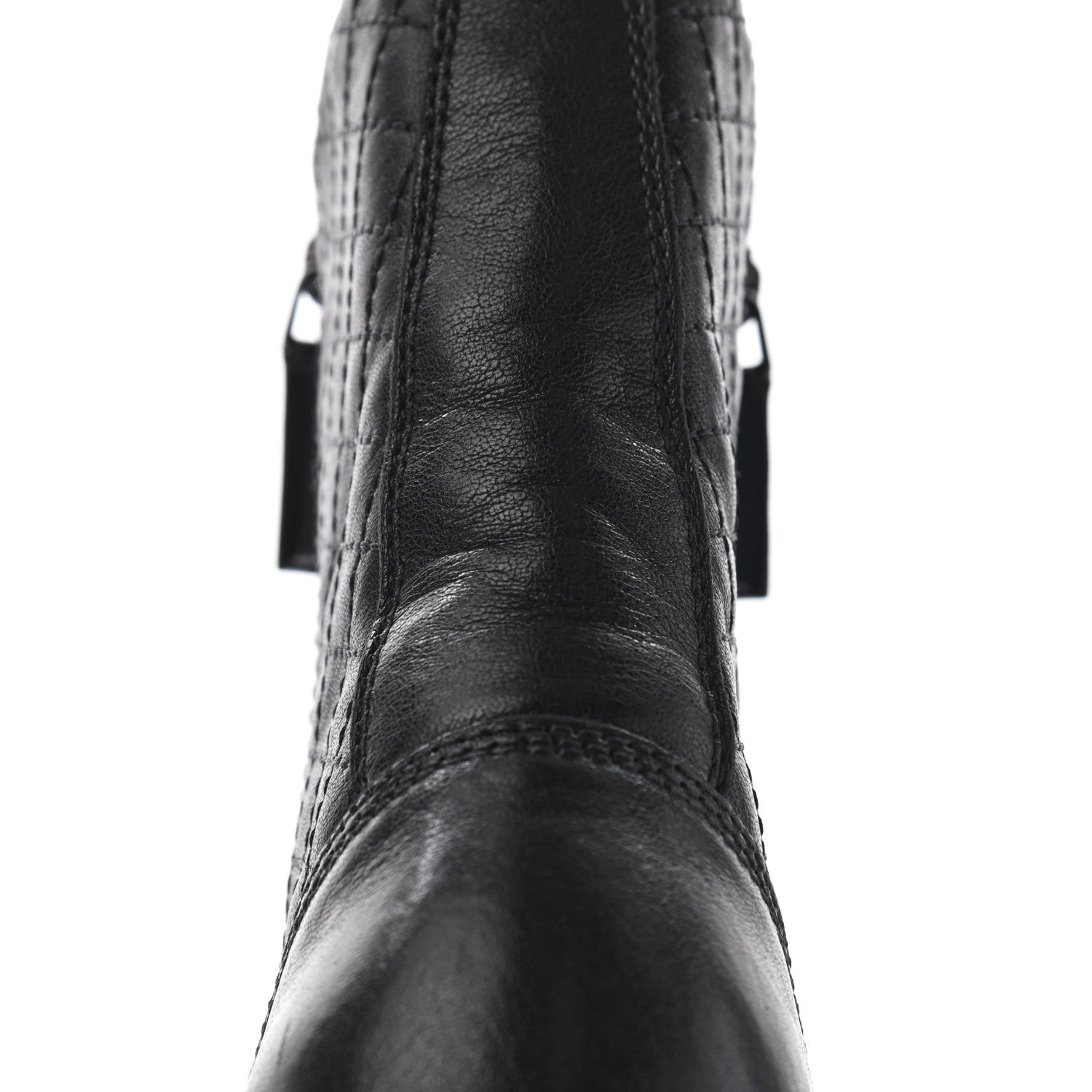 Chanel Sheepskin Quilted CC Tall Lace Up Combat Boots 37 Black 13 of 13