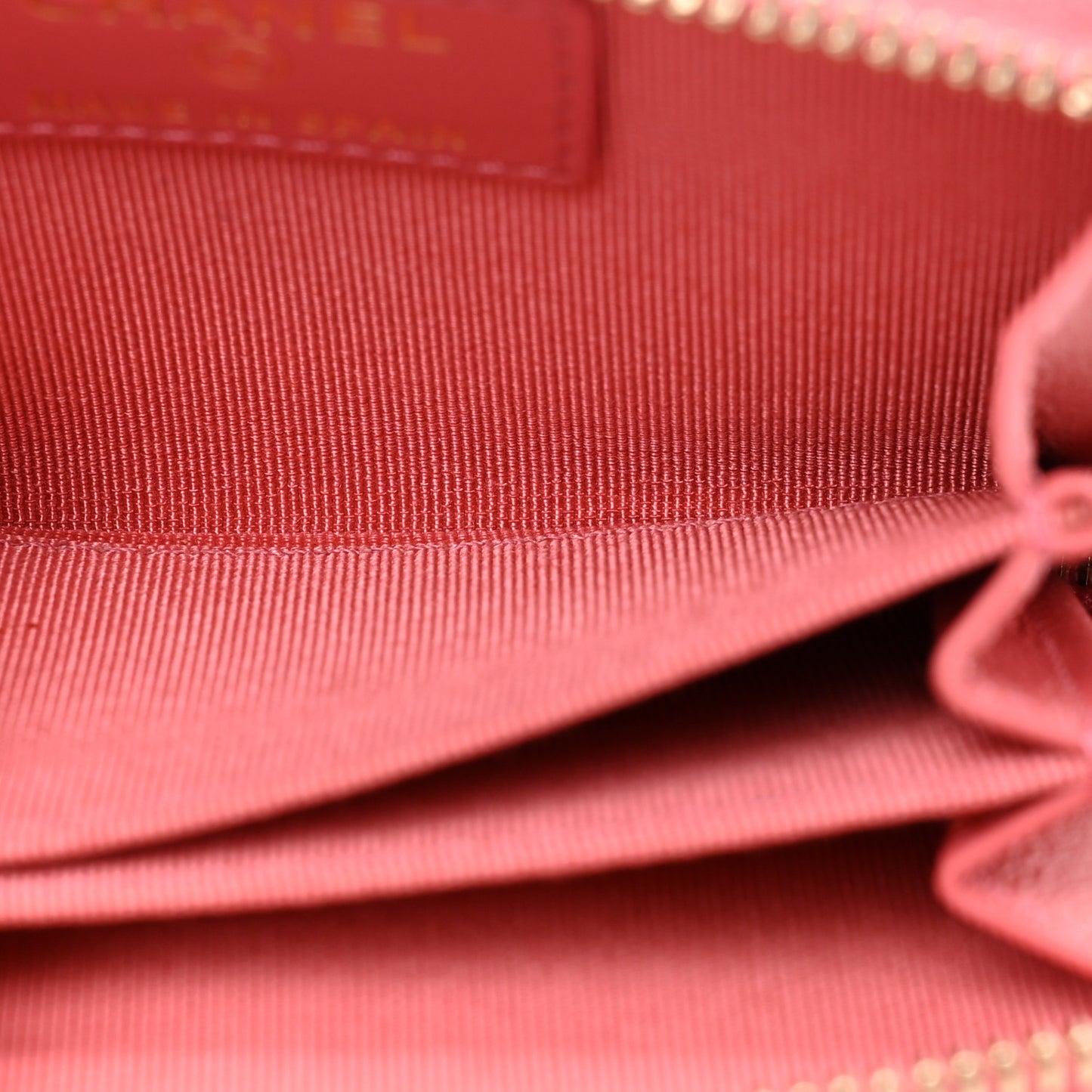 Caviar Quilted Zip Coin Purse Dark Pink