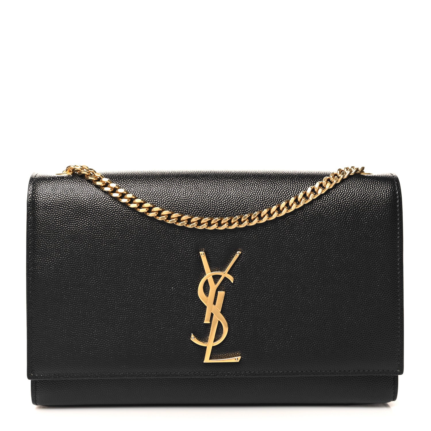 Saint Laurent Grain De Poudre Medium Classic Monogram Kate Satchel Black 1 of 12