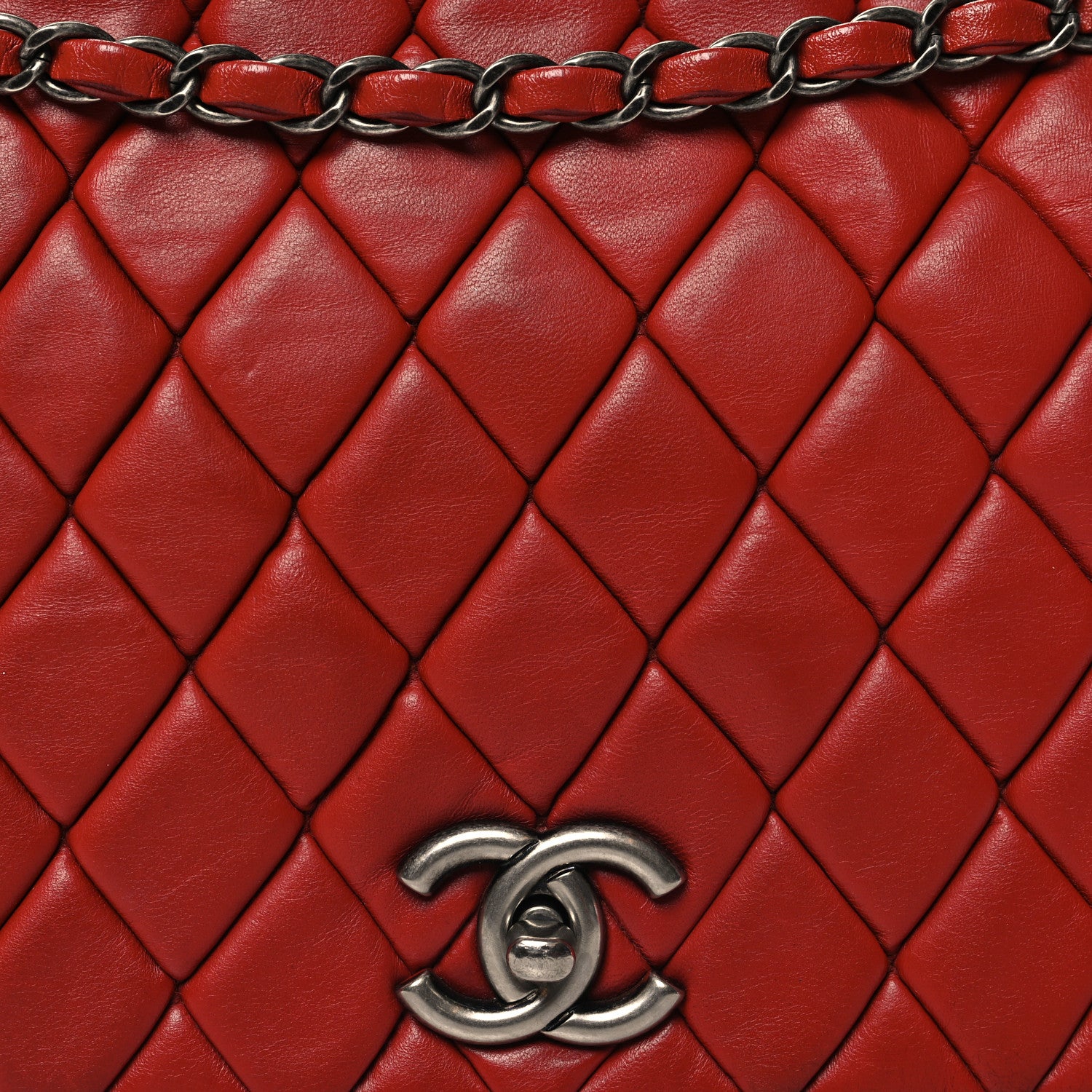 Chanel Lambskin Large New Bubble Flap Red 8 of 12