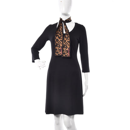 Louis Vuitton Silk Leopard Bandeau Scarf Marron 2 of 4