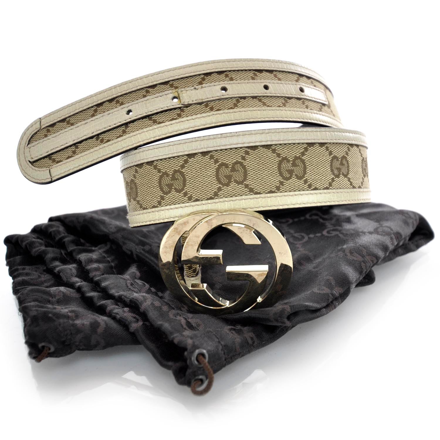 Gucci Monogram Interlocking G Belt 80 32 White 5 of 5