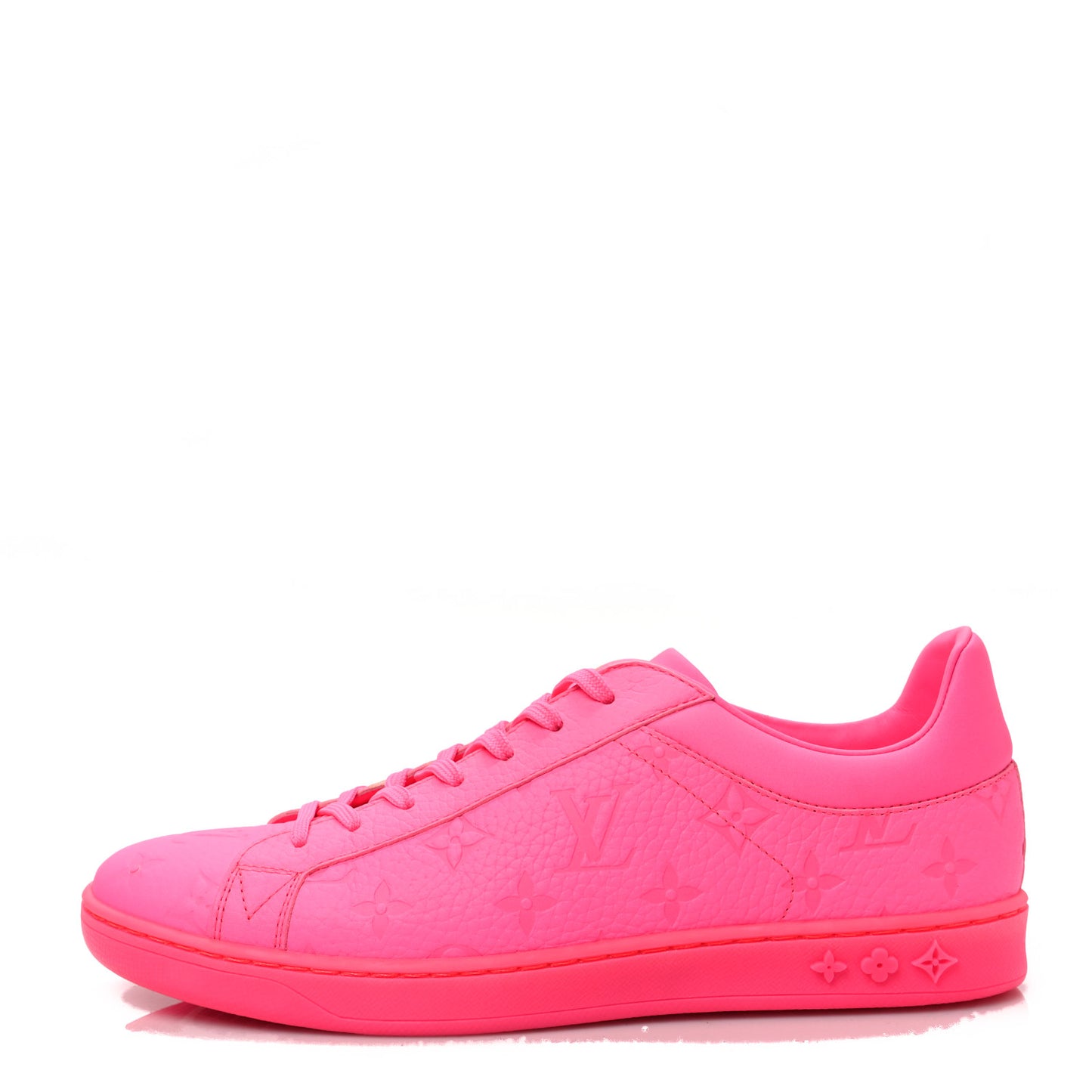Grained Calfskin Embossed Monogram Mens Luxembourg Sneakers 6.5 Fluo Pink