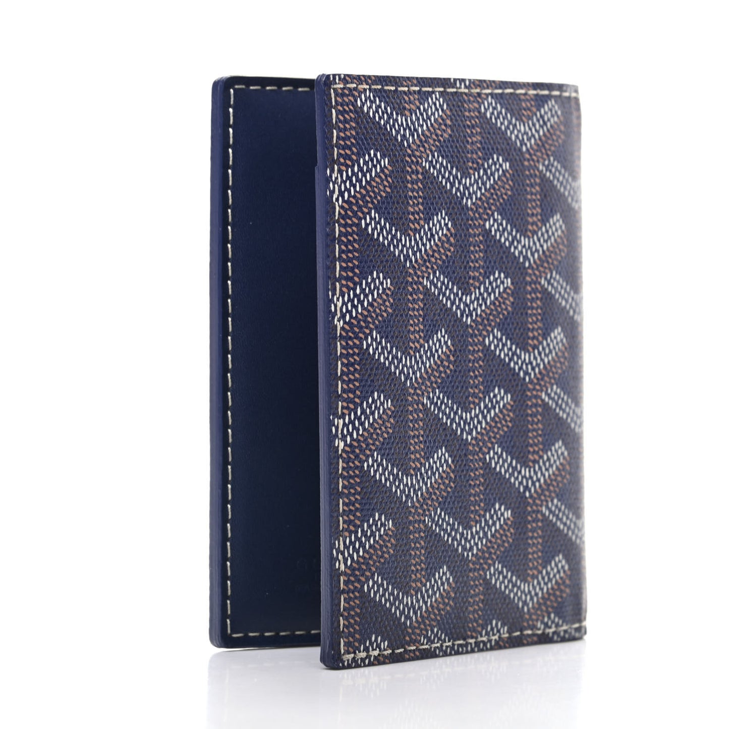 Goyardine Saint Marc Folding Card Case Navy