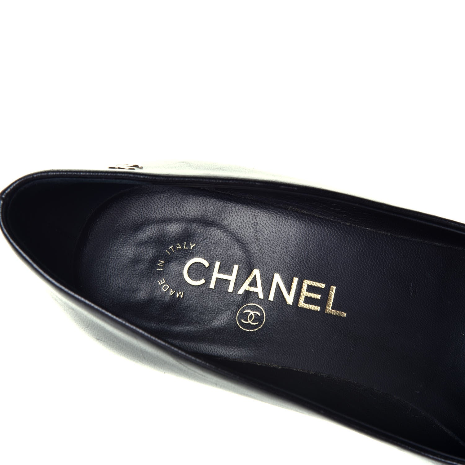 Chanel Lambskin Pearl Camellia Cap Toe Pumps 39 Black 7 of 11