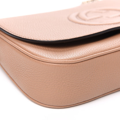Gucci Pebbled Calfskin Medium Soho Flap Crossbody Camelia 7 of 9