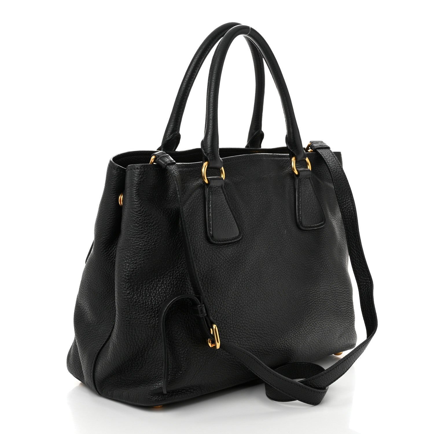 Prada Vitello Daino Tote Black 3 of 12