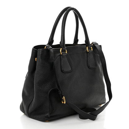 Prada Vitello Daino Tote Black 3 of 12