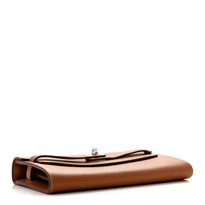 Hermes Evercolor Kelly Wallet To Go Gold 4 of 11