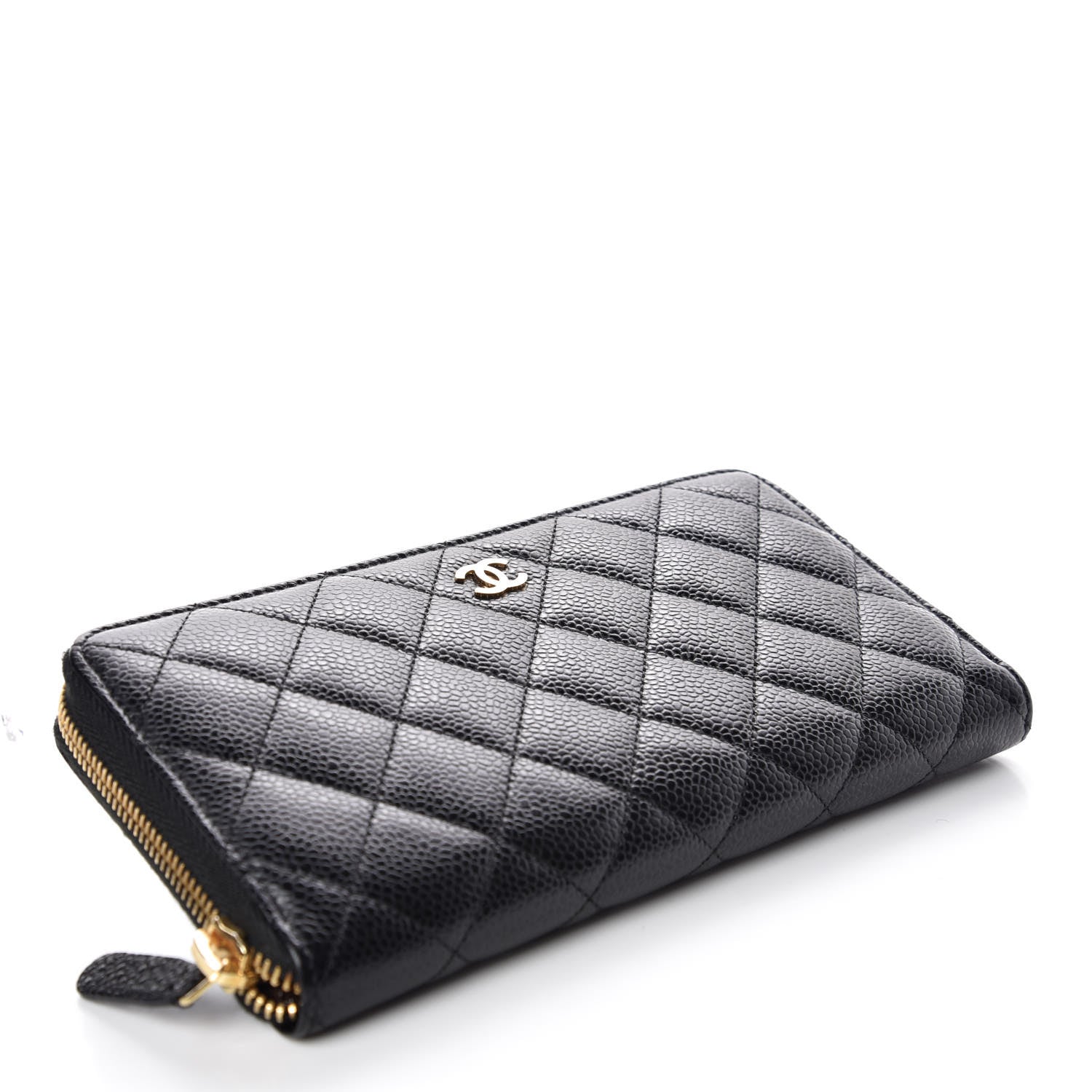 Chanel Caviar Quilted Large Gusset Zip Around Wallet Black 4 of 10