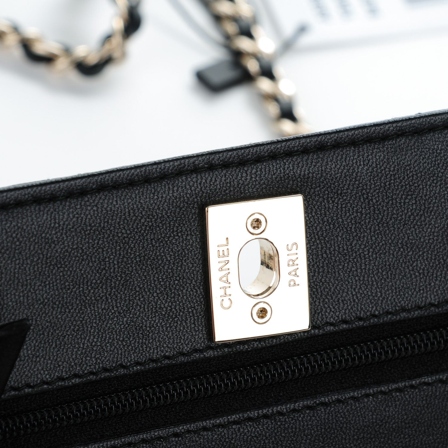 Chanel Lambskin Quilted Trendy CC Wallet On Chain WOC Black 7 of 10