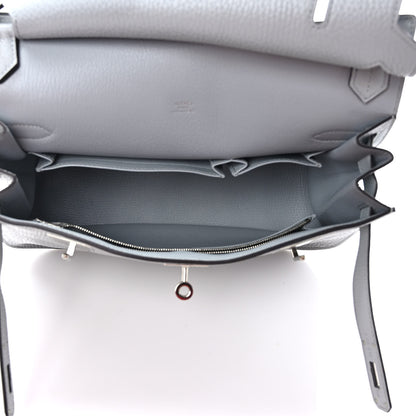 Hermes Taurillon Clemence Jypsiere 28 Bleu Arctic 5 of 8