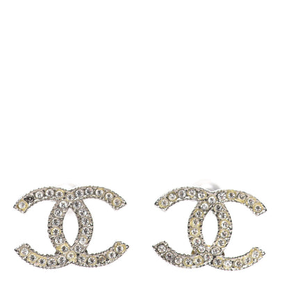 Chanel Crystal CC Earrings Silver 1 of 4