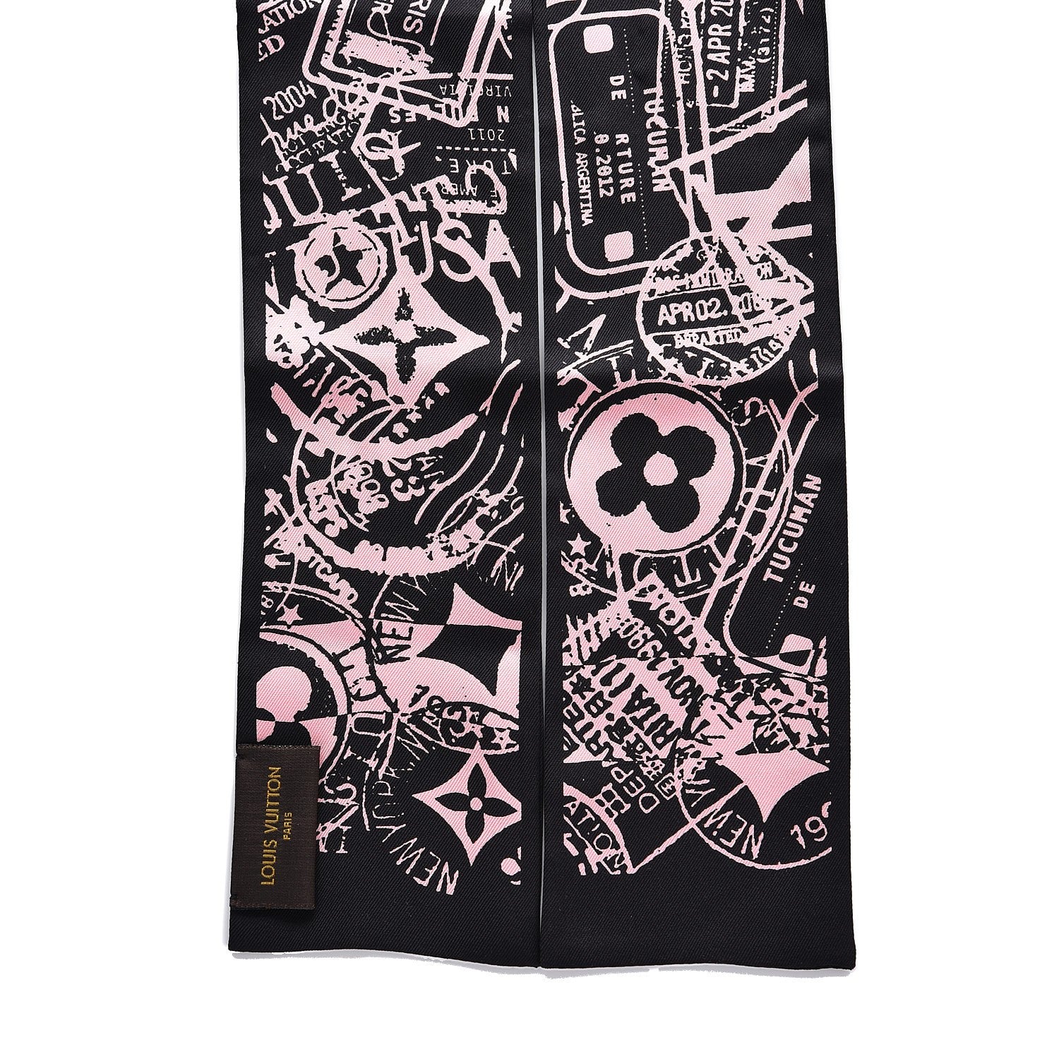 Louis Vuitton Silk Boarding Bandeau Black Pink 3 of 4