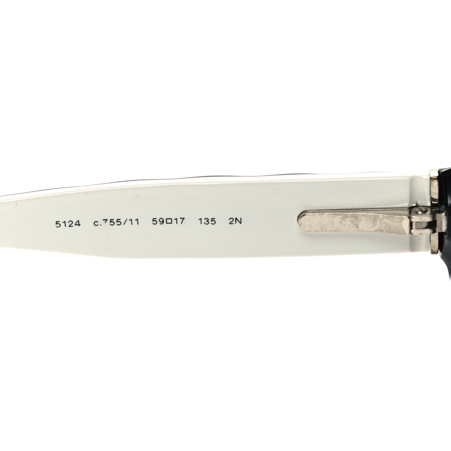 Acetate Quilted CC Sunglasses 5124 White