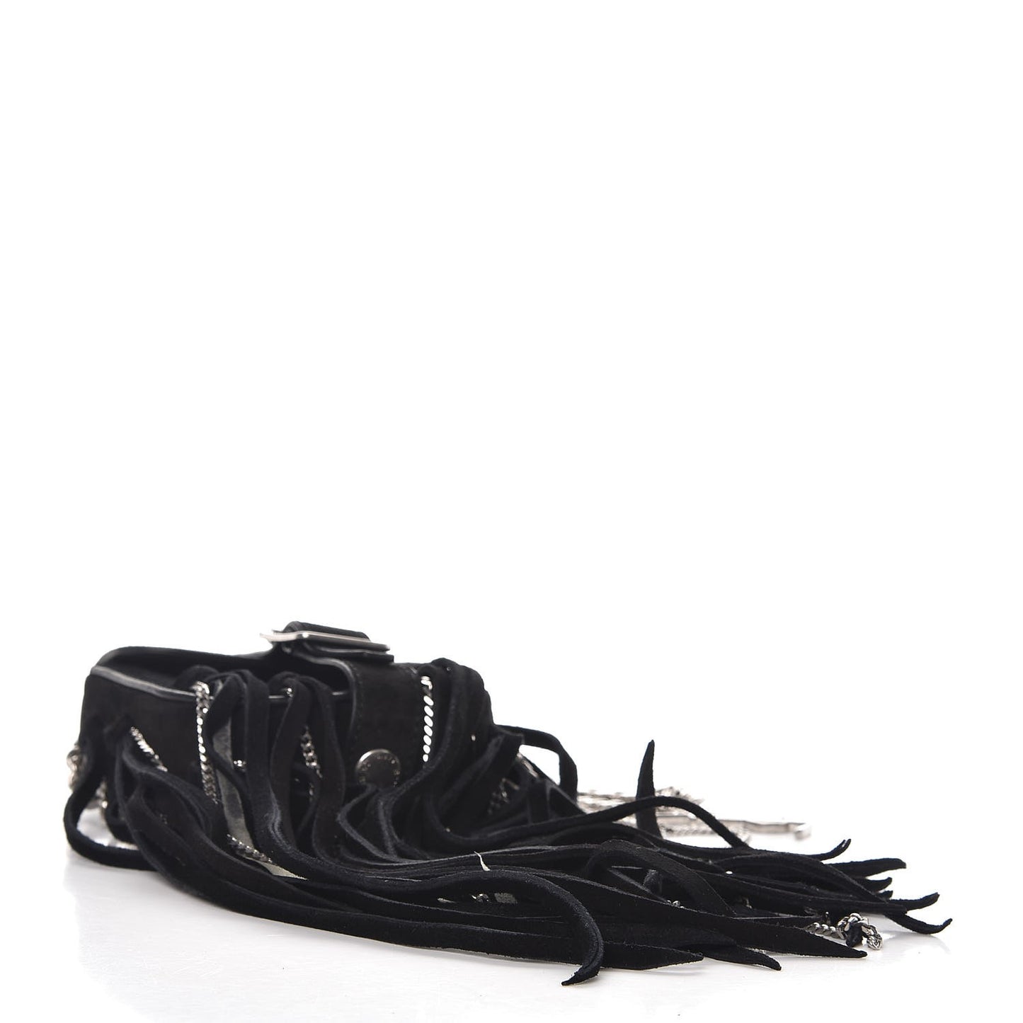 Suede Fringe Crossbody Bag Black