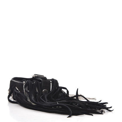 Saint Laurent Suede Fringe Crossbody Bag Black 4 of 6
