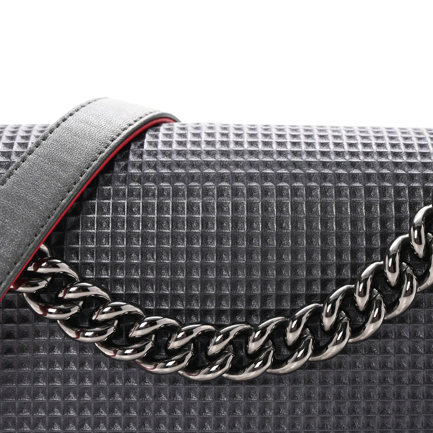 Lambskin Embossed Medium Boy Cube Flap Grey