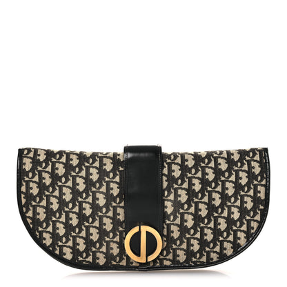 Christian Dior Monogram Flap Clutch Beige Black 1 of 13