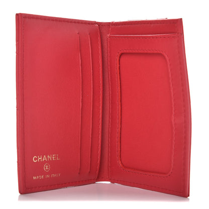 Chanel Lambskin Quilted Card Holder Wallet Dark Pink 5 of 8