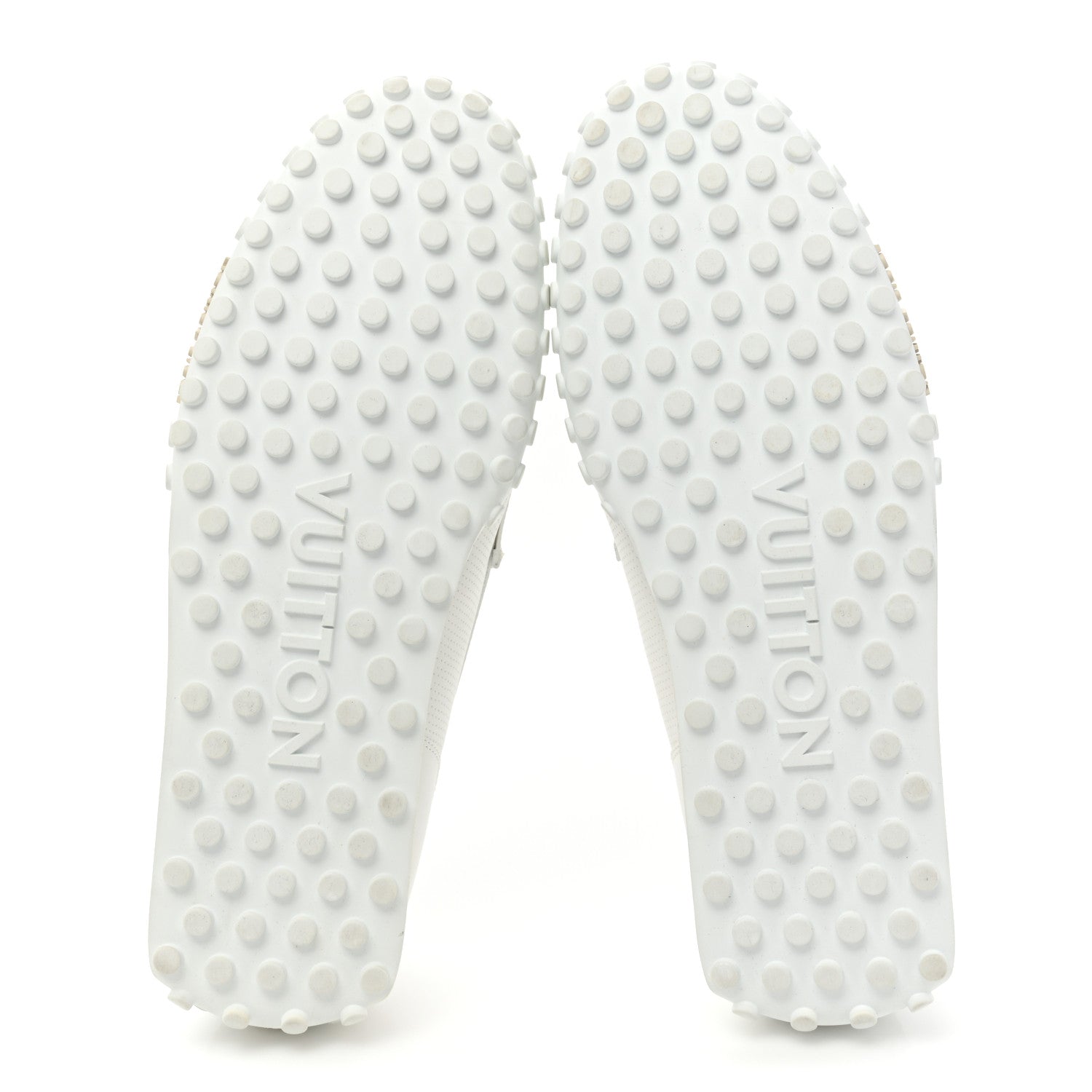 Louis Vuitton Perforated Calfskin Monogram Mens LV Racer Mocassin Loafers 8.5 White 6 of 12
