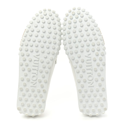 Louis Vuitton Perforated Calfskin Monogram Mens LV Racer Mocassin Loafers 8.5 White 6 of 12
