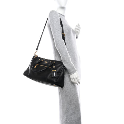 Prada Vitello Daino Shopping Satchel Black 2 of 19