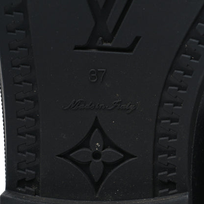 Louis Vuitton Rubber Embossed Monogram Drops High Rain Boots 37 Black 6 of 7