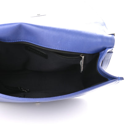 Chanel Grained Calfskin Quilted Large Boy Flap Blue 5 of 9
