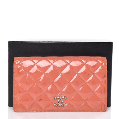 Chanel Patent Quilted Brilliant Yen Wallet Pink 20 of 20