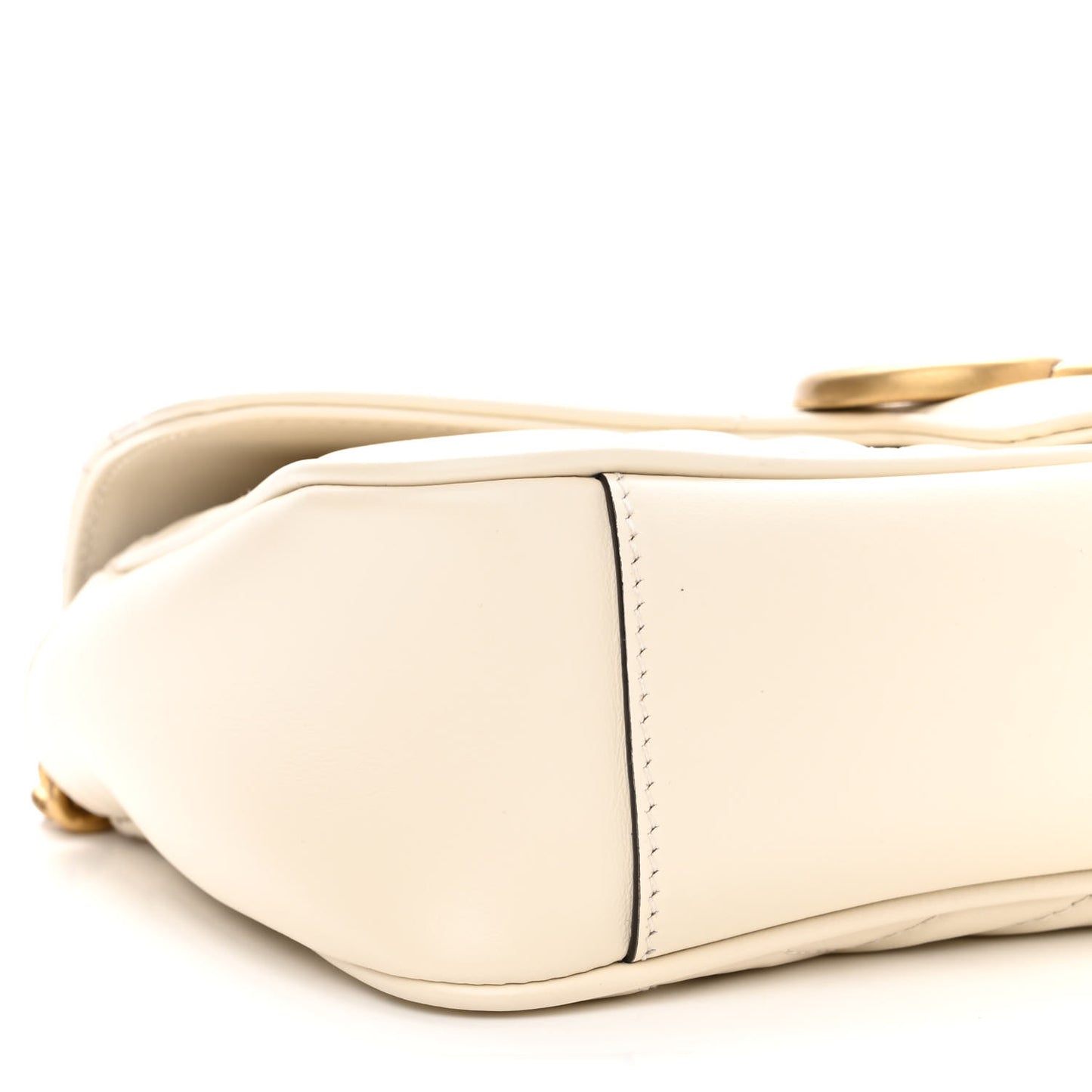 Calfskin Matelasse Small GG Marmont Shoulder Bag White