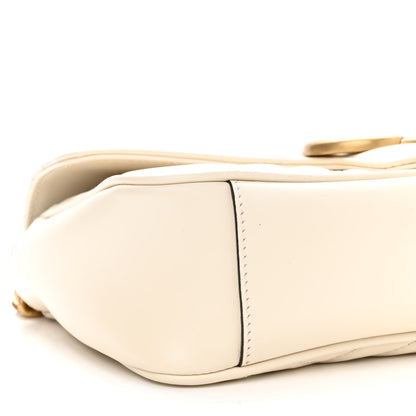 Gucci Calfskin Matelasse Small GG Marmont Shoulder Bag White 9 of 10