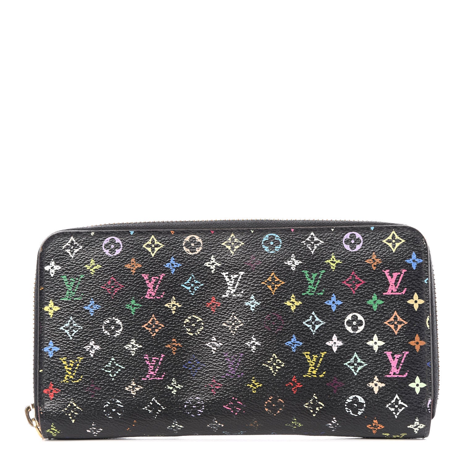 Louis Vuitton Monogram Multicolor Zippy Wallet Black Grenade 1 of 9