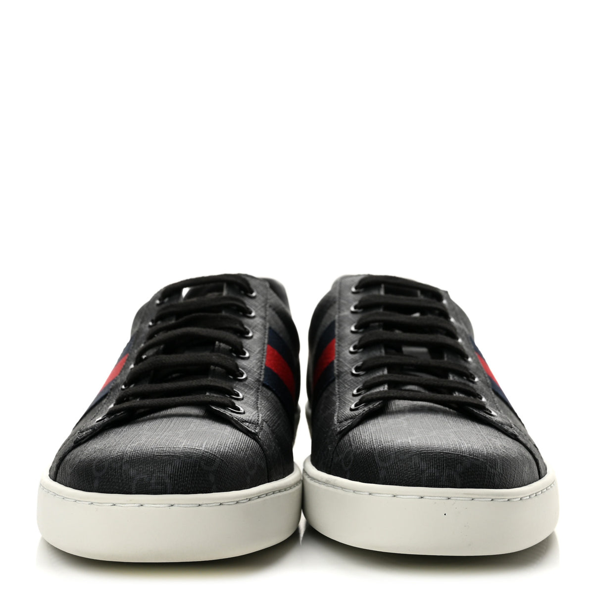 Gucci GG Supreme Monogram Ayers Web Mens New Ace Sneakers 10 Black 3 of 10